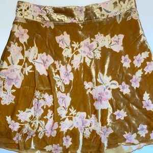 Free people floral velvet skirt